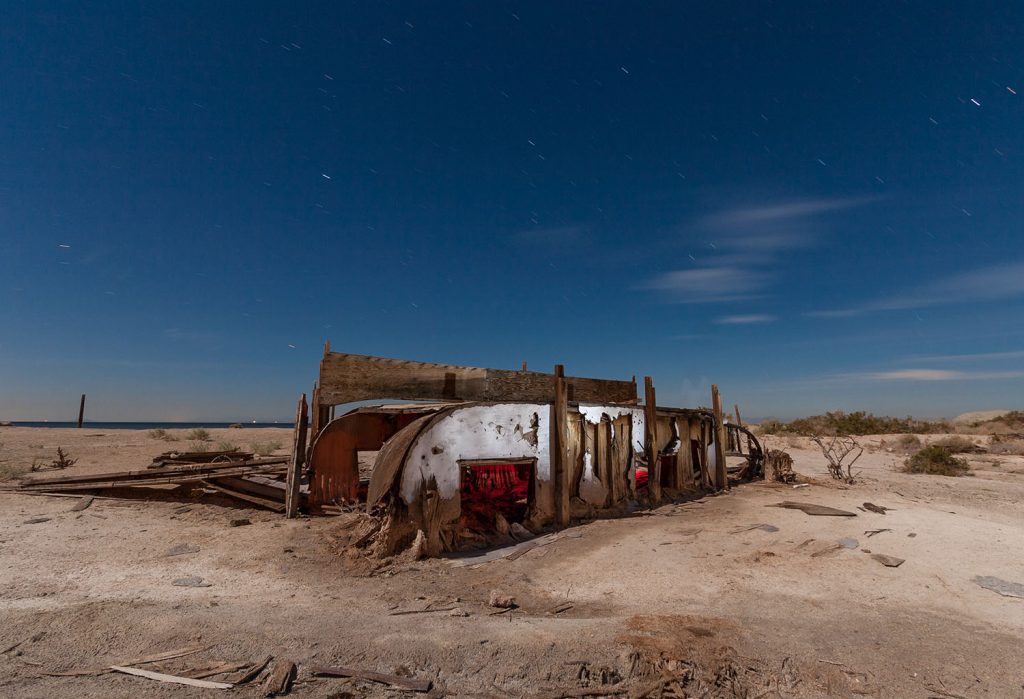 bombay beach, derelict trailer